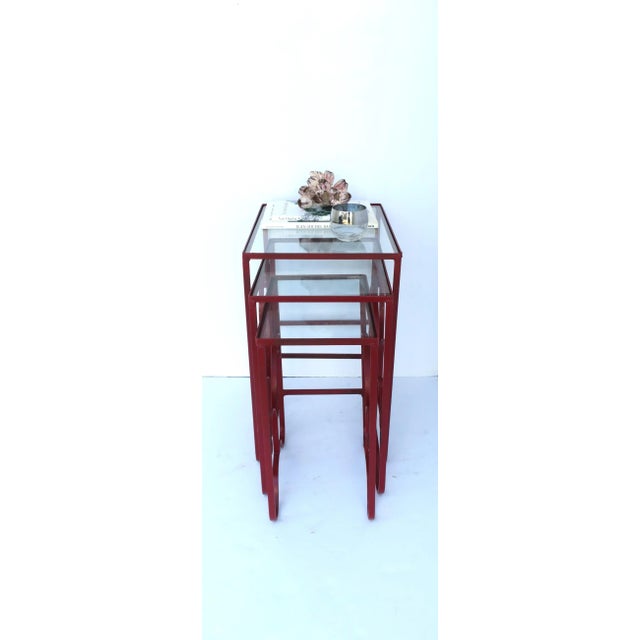 Nesting End Side Drinks Tables Outdoor Garden, Set of 3 For Sale - Image 4 of 12