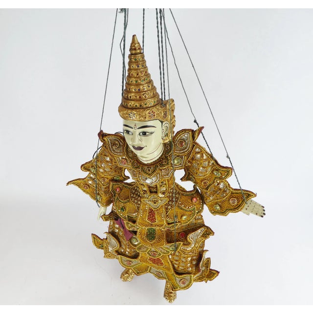 Large Vintage Asian Puppet with Clothing with Beads and Sequins For Sale - Image 9 of 11