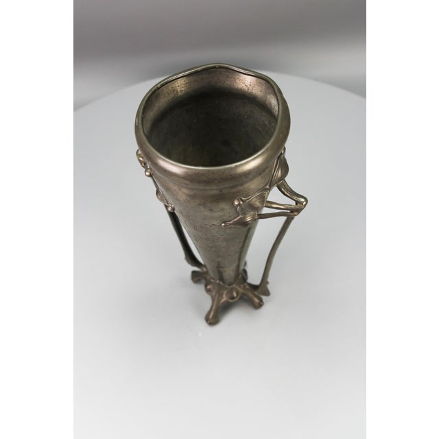 Art Nouveau Pewter Vase with Plant Motifs, Early 20th Century For Sale - Image 13 of 18