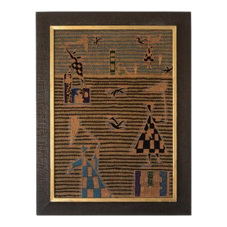 1960s Modernist Abstract Yarn and Jute Kite Fliers Tapestry For Sale