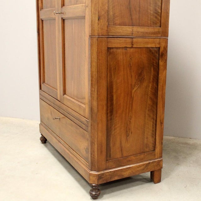 Brown Italian Wardrobe in Walnut For Sale - Image 8 of 14