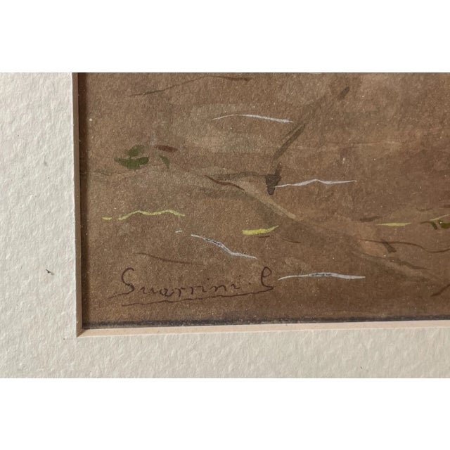 Share Antique 1800's G Guerrini Original Gouache Watercolor Poor Boy Animals Painting For Sale - Image 9 of 13