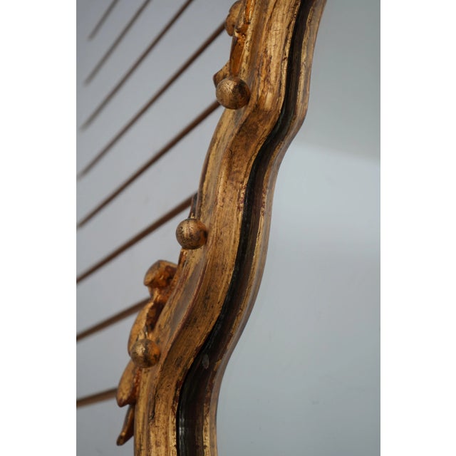 Vintage Italian Gold Frame Decorator Mirror For Sale - Image 4 of 11