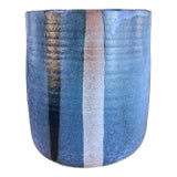 1980s Original Depot Creek Blue Pottery Plantar or Vase For Sale