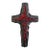 One-of-a-Kind Sculptural Wall Cross in Midnight Blue Metallic Leather & Natural Red Coral For Sale