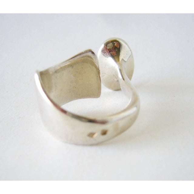 1980s 1970s Smokey Quartz Sterling Silver French Modernist Ring For Sale - Image 5 of 5