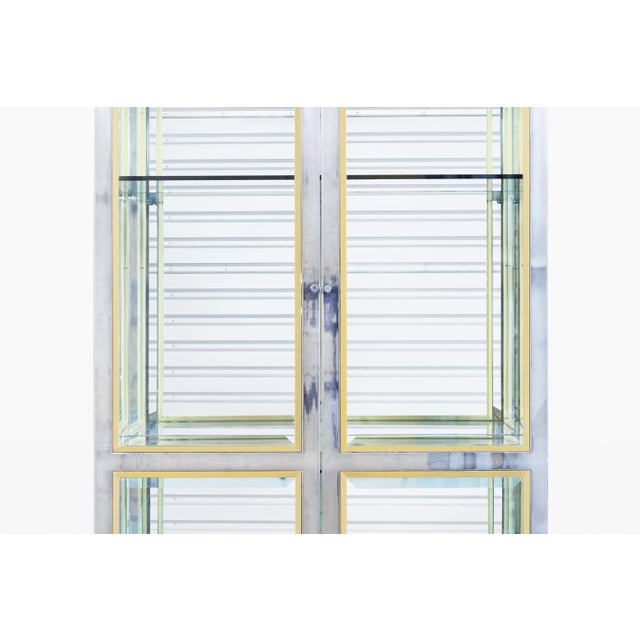 Vintage Chrome and Brass Vitrine / Display Cabinet, Mastercraft Style For Sale - Image 10 of 12