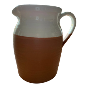 1980s Terracotta and Ceramic Pitcher