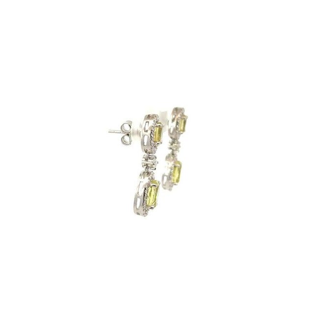 Lemon Topaz Statement Drop Earrings in 925 Sterling Silver for Her, a Pair For Sale - Image 6 of 10