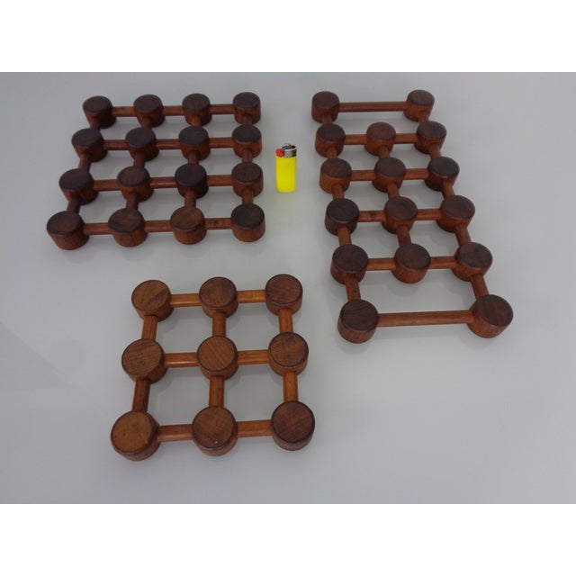Vintage Danish Teak Coaster by Nissen, 1960s, Set of 3 For Sale - Image 6 of 18