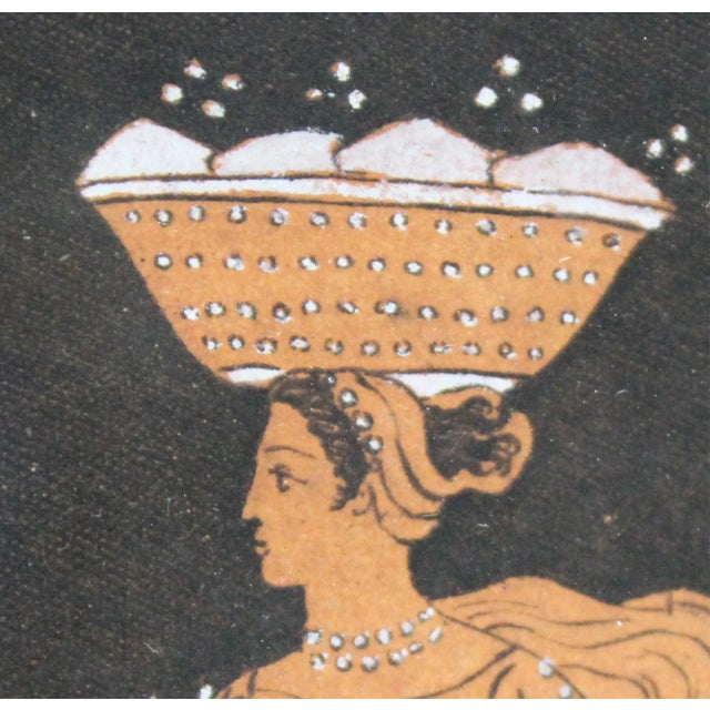 Antique 18th Century Neoclassical Print Aquatint Engraving in Black & Terra-Cotta Ink by Sir William Hamilton Taken From Greek & Etruscan Vases For Sale - Image 4 of 6