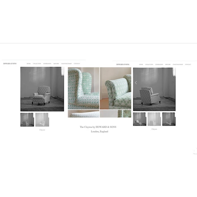 A Pair of Howard & Sons Green and White Lounge Chairs With Custom Tan Slipcovers For Sale - Image 12 of 18