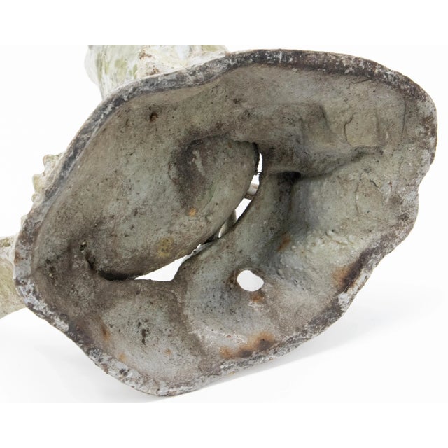 Off-white Metal Fish Fountain Head 20th Century Cast For Sale - Image 8 of 11