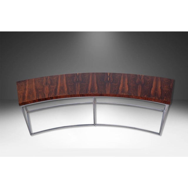 Wood 1970s Milo Baughman Thayer Coggin Curved Sofa Console Table Bench For Sale - Image 7 of 11