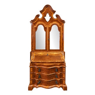 Early 20th Century Venetian Burl Trumeau with Flap and Mirrors For Sale