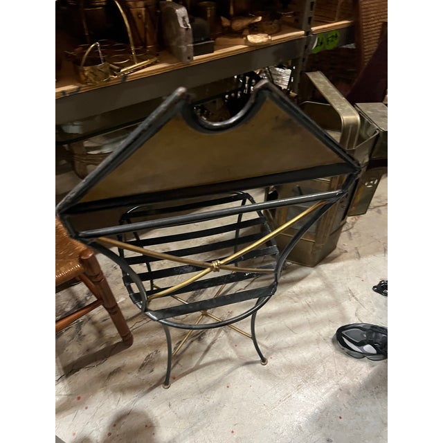 Hollywood Regency 1970s Gold and Black Skinny Wired Chair For Sale - Image 3 of 6