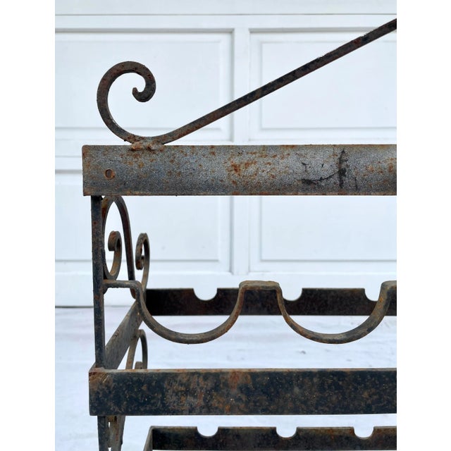 Vintage Rustic Iron Indoor/Outdoor Wine Rack Chairish