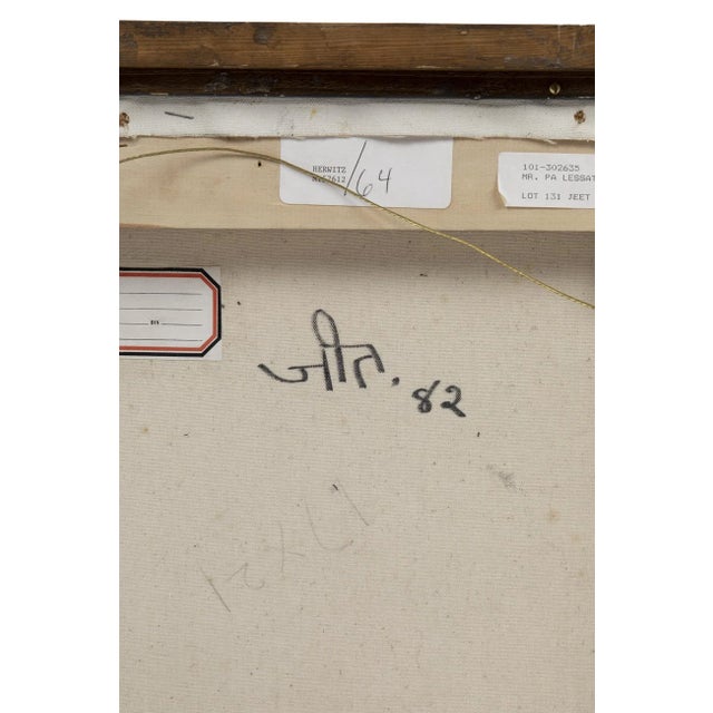 Jeet Chhabda, Head Study With Townscape Beyond, Collage on Canvas For Sale - Image 6 of 8