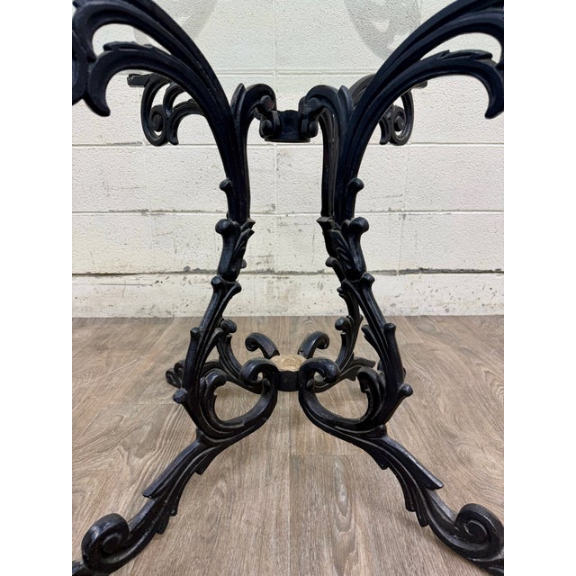 Maison Jansen Vintage Hollywood Regency Style Wrought Iron and Glass Center Breakfast Table For Sale - Image 4 of 12