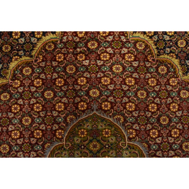 Fine Tabriz Rug 9’9” X 12’7” Blue Wool Traditional Hand-Knotted Carpet For Sale - Image 9 of 15