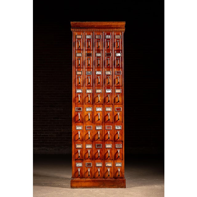 Victorian Antique Office Specialty Oak 40-Drawer Document File Cabinet, Circa 1890s–1900s For Sale - Image 3 of 13