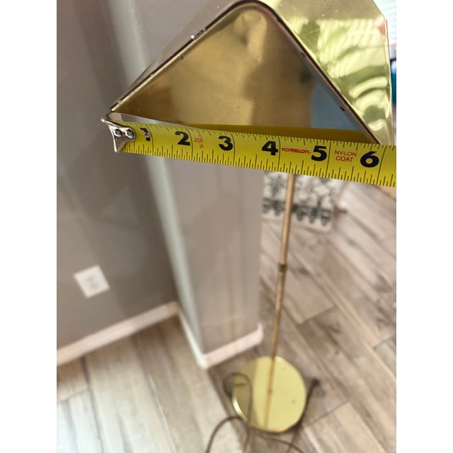 Mid-Century Modern 1970s Heavy Brass Adjustable Height Floor Lamp MCM “Pharmacy Lamp” For Sale - Image 3 of 12