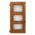 Mid-Century Paneled Wood Interior Door With Reeded Glass Inserts & Original Hardware For Sale