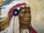 Large Vintage Original Apache Native Indian Chief Oil Painting Portrait / Canvas For Sale - Image 10 of 12