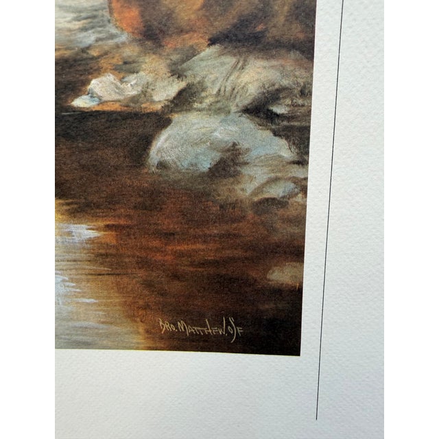 Folk Art Vintage Folk Art Lithograph by Franciscan Mon Brother Matthew Called “Beside Still Waters” For Sale - Image 3 of 4