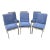 Mid Century Blue & Brass Side Chairs For Sale