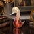 Mid-Century Modern Vintage Stuart Abelman Signed Iridescent Pink Pulled Feather Art Glass Swan For Sale - Image 3 of 6