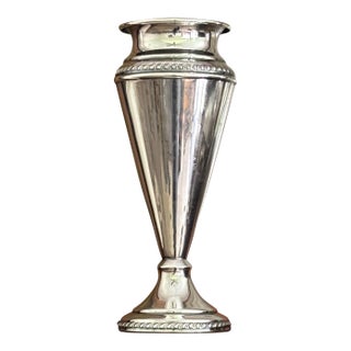 Vintage Traditional Silver Plated Trumpet Vase - 8.5" For Sale