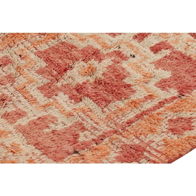 Vintage Moroccan Rug in Pink and Rust With Geometric Medallion - Rug & Kilim For Sale In New York - Image 6 of 8