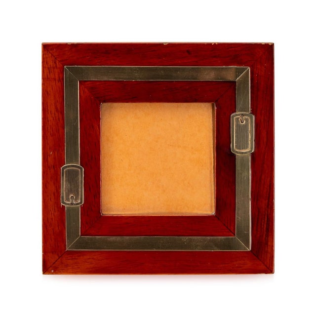 Vintage French Photograph Frame with Brass Buckle Detail, 1950s For Sale - Image 3 of 12