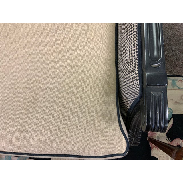 20th Century Louis XVI Style Settee With Black Painted Frame For Sale In New York - Image 6 of 11