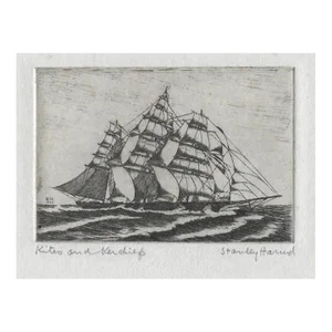 1924 Stanley Harrod Kites and Kerchief Sailing Etching