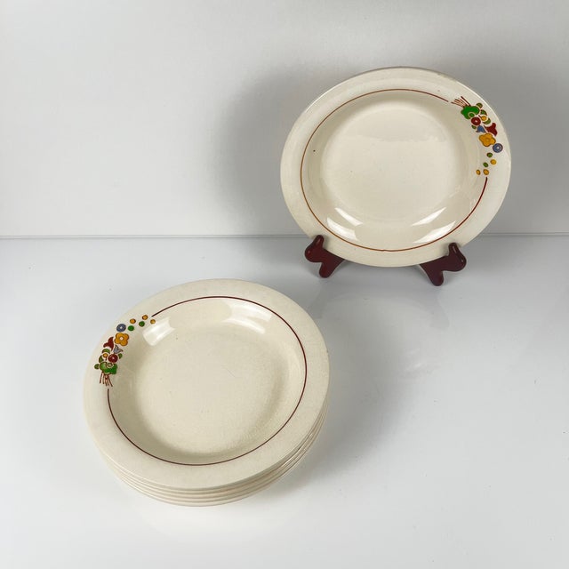 Semi-Deep Plates from Longwy, 1890s, Set of 6 For Sale - Image 4 of 13