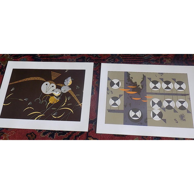 This set of twelve (12) vintage abstracted modernist lithographs (offset) by the well known and well listed American...