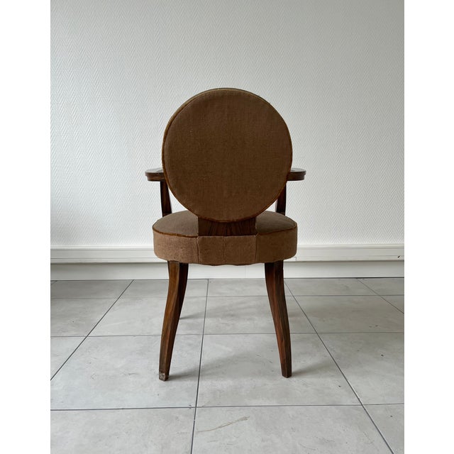 Set of 4 bridge armchairs in rosewood and original petit point tapestry, by Jean Pascaud, France circa 1937. I have...