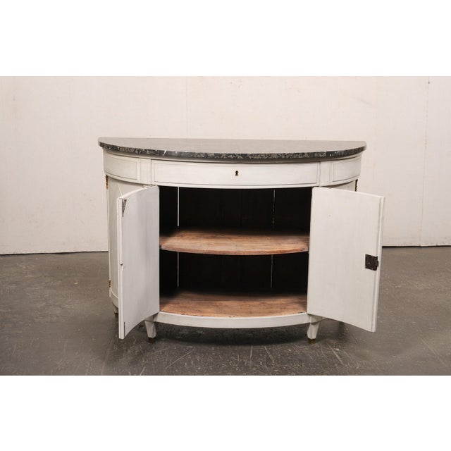 White French Neoclassical Marble Top Demi-Chest For Sale - Image 8 of 12