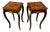 French Style Side Table Set – Pair of Copper Gold Accent Tables For Sale