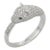 18k White Gold Panther Animal Cocktail Ring With Chunky Diamonds Size 7 For Sale