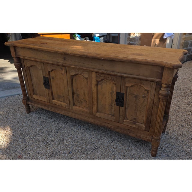 Rustic European Pine Counter or Sideboard Buffet Cabinet For Sale - Image 10 of 13