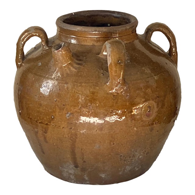 Old Asian Earthenware Pottery Storage Jar For Sale