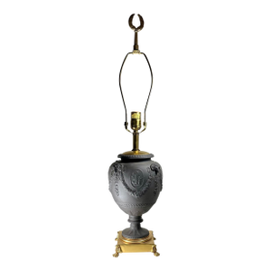 19th Century English Wedgwood Black Basalt Urn Table Lamp