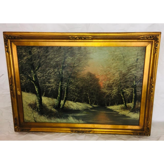 Early 20th Century Winter Landscape Oil Painting by Ira Remsen, Framed For Sale - Image 13 of 13