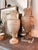 Rustic Pair of Wood Turned Urns For Sale - Image 3 of 3