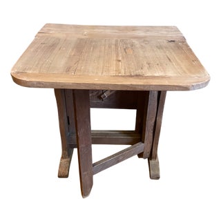 French Wine Tasting Folding Side Table in Beech, 1890s For Sale