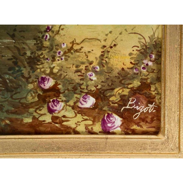 Brown Paintings on Porcelain, Period Frame, Napoleon Iii Period, 19th Century. For Sale - Image 8 of 10