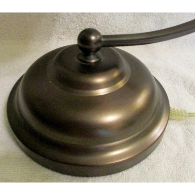 Traditional 1990s OttLite Bronze Alabaster Shade Table Desk Lamp For Sale - Image 3 of 12